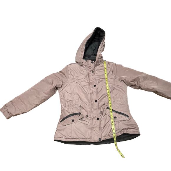 NWOT Snobbish Women's Large Reversible Pink puffer jacket cinch waist Feminine - Picture 7 of 8